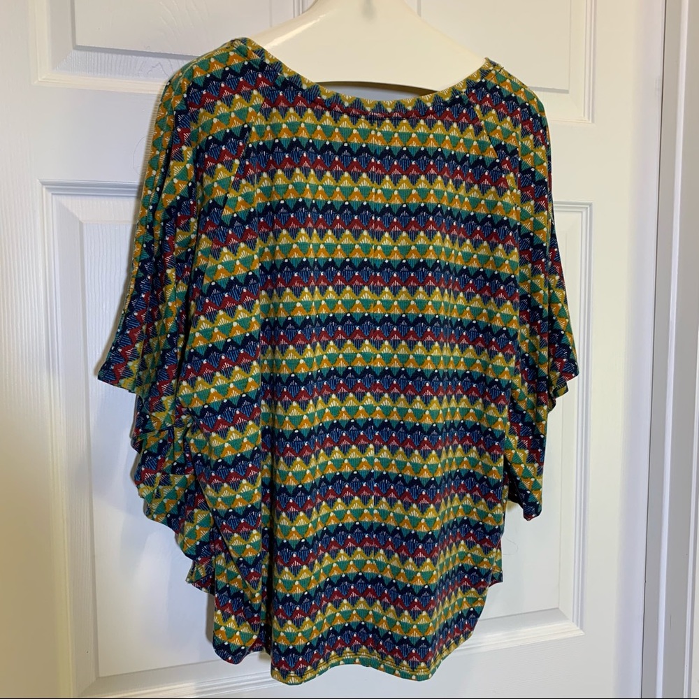 Pure Energy Multi Color Bat Wing Sleeved Top 3X - Picture 4 of 5